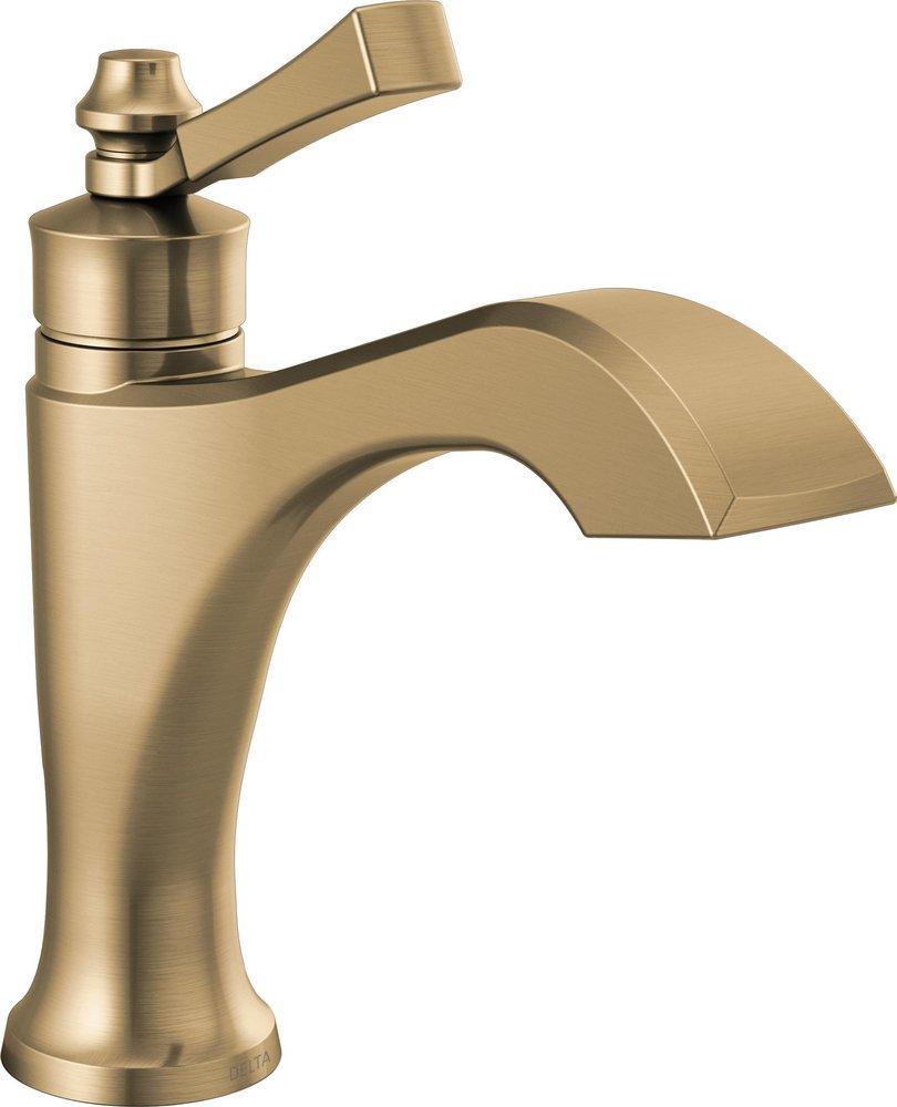 Single Handle Monoblock Bathroom Sink Faucet in Champagne Bronze 