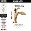 Single Handle Monoblock Bathroom Sink Faucet in Champagne Bronze 