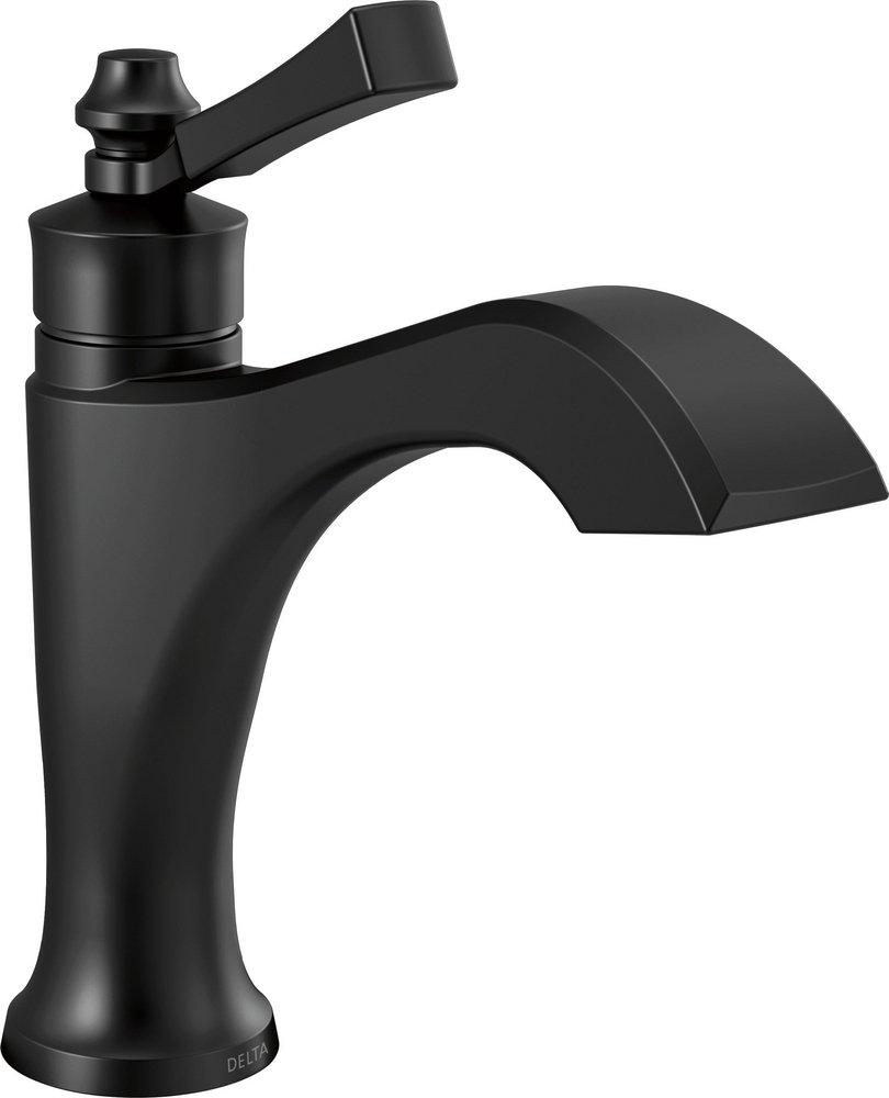 Single Handle Monoblock Bathroom Sink Faucet in Matte Black 