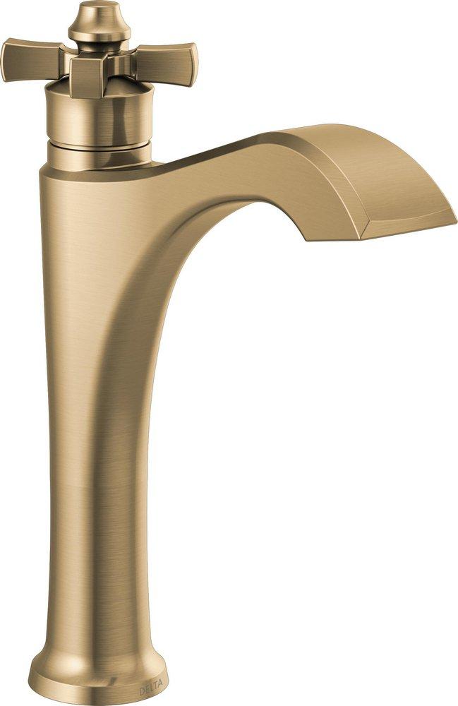 Single Handle Monoblock and Vessel Filler Bathroom Sink Faucet in Champagne Bronze 