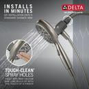 Delta Faucet Satin Nickel Multi Function Full Body, Full Spray w/ Massage, Massaging spray, Pause, Shampoo Rinsing spray and Shampoo Rinsing spray with Massage Showerhead 