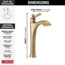Single Handle Monoblock Vessel Filler Bathroom Sink Faucet in Brilliance&reg; Champagne Bronze 