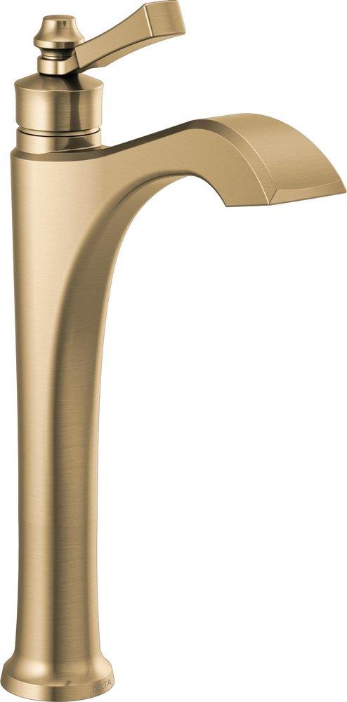 Single Handle Monoblock and Vessel Filler Bathroom Sink Faucet in Champagne Bronze 
