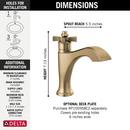 Single Handle Monoblock Bathroom Sink Faucet in Brilliance&reg; Champagne Bronze 