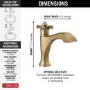 Single Handle Monoblock Bathroom Sink Faucet in Champagne Bronze 