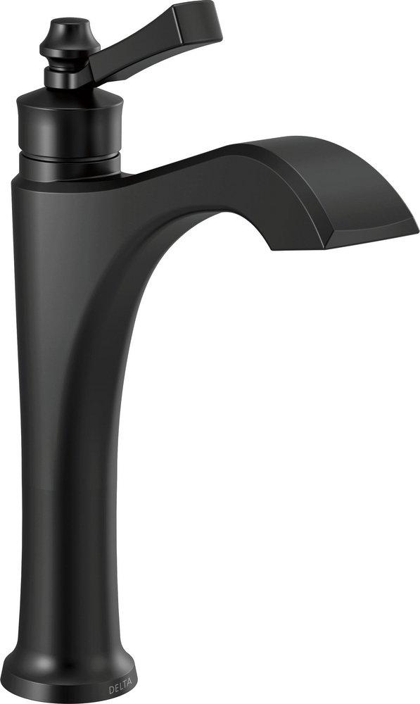 Single Handle Monoblock and Vessel Filler Bathroom Sink Faucet in Matte Black 