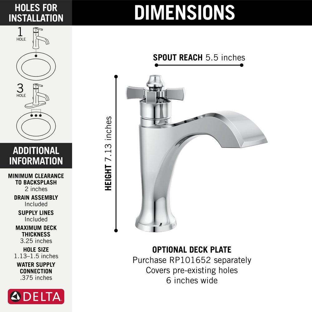 Single Handle Monoblock Bathroom Sink Faucet in Chrome 
