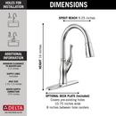 Delta Faucet Chrome Single Handle Pull Down Kitchen Faucet 