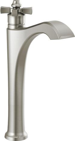 Single Handle Monoblock Bathroom Sink Faucet in Stainless