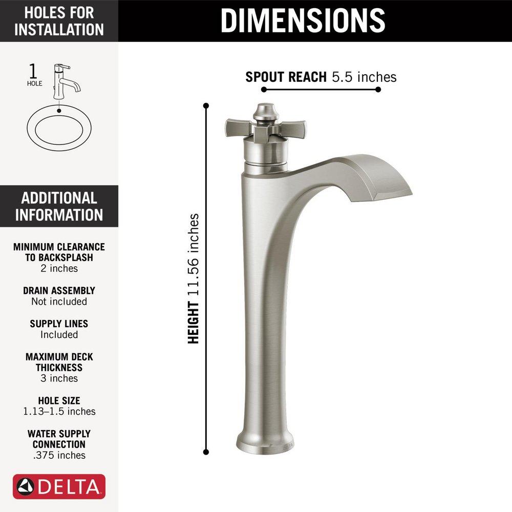 DELTA DORVAL SINGLE HANDLE VESSEL BATHROOM FAUCET 