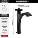Single Handle Monoblock Vessel Filler Bathroom Sink Faucet in Matte Black 