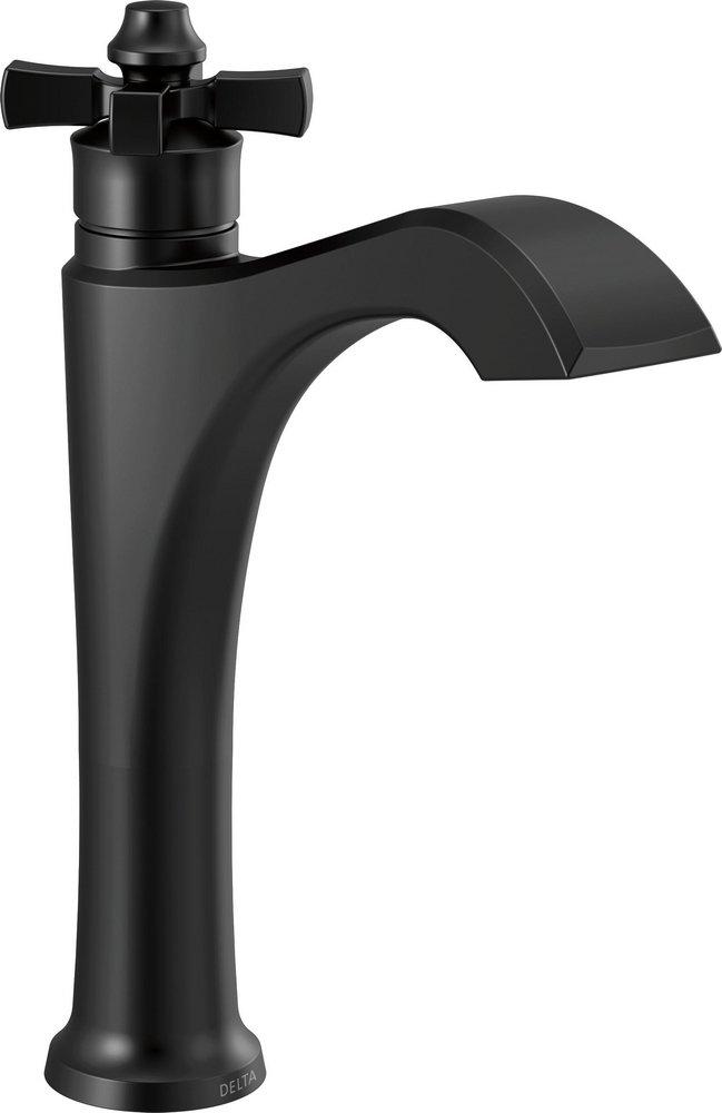 Single Handle Monoblock and Vessel Filler Bathroom Sink Faucet in Matte Black 