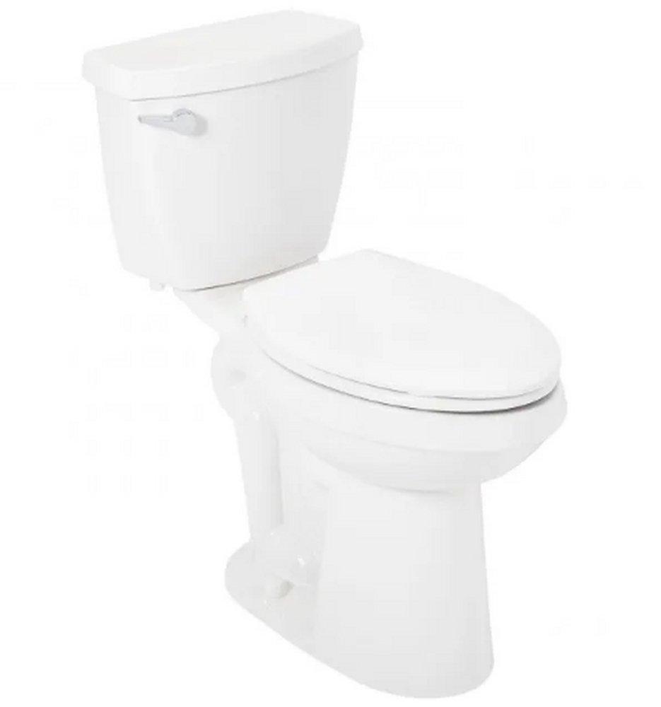 Signature Hardware White 1.28 gpf Elongated Floor Mount Two Piece Toilet 