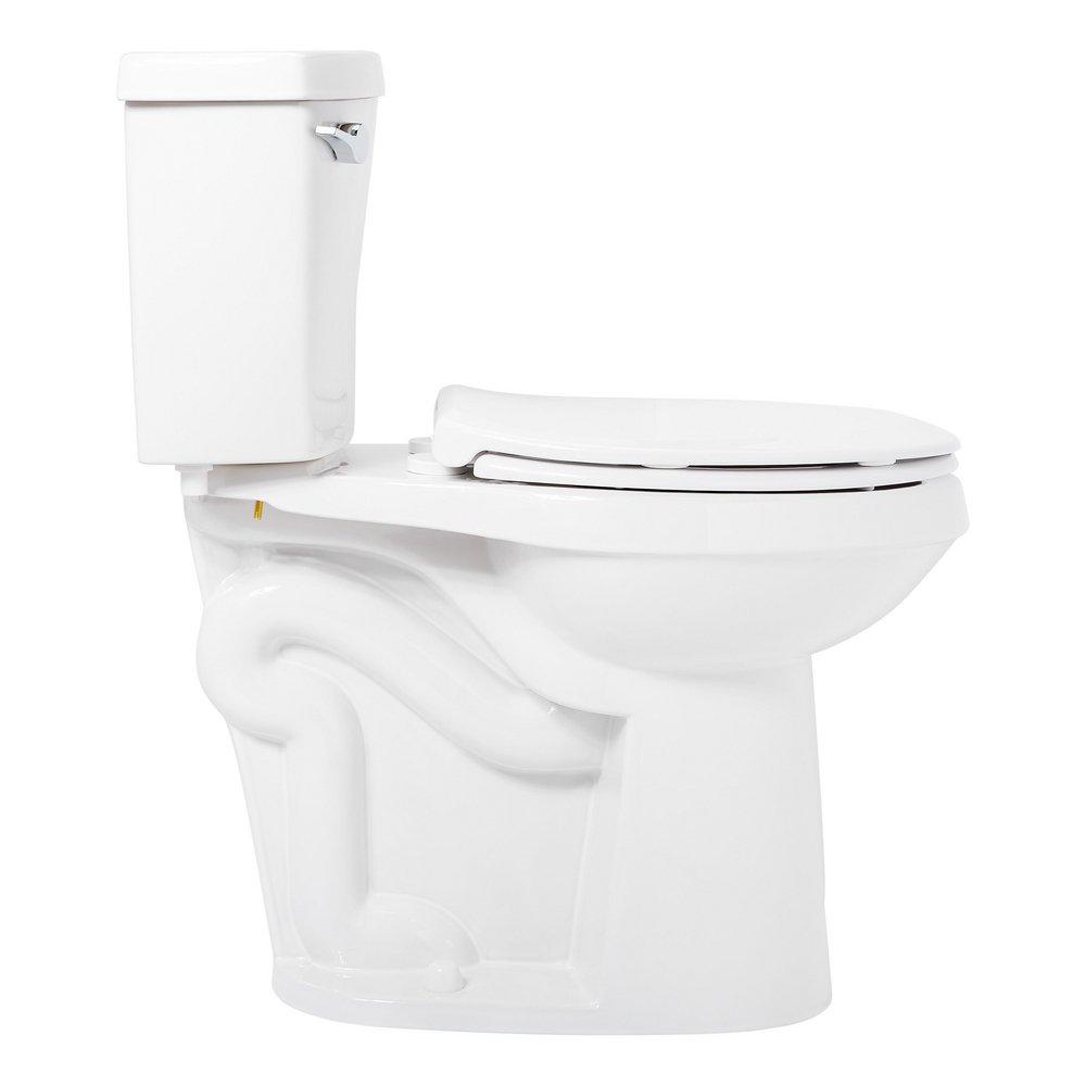 Signature Hardware White 1.28 gpf Elongated Floor Mount Two Piece Toilet 