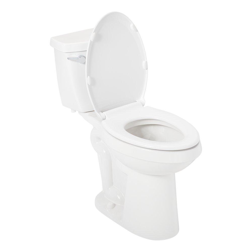 Signature Hardware White 1.28 gpf Elongated Floor Mount Two Piece Toilet 