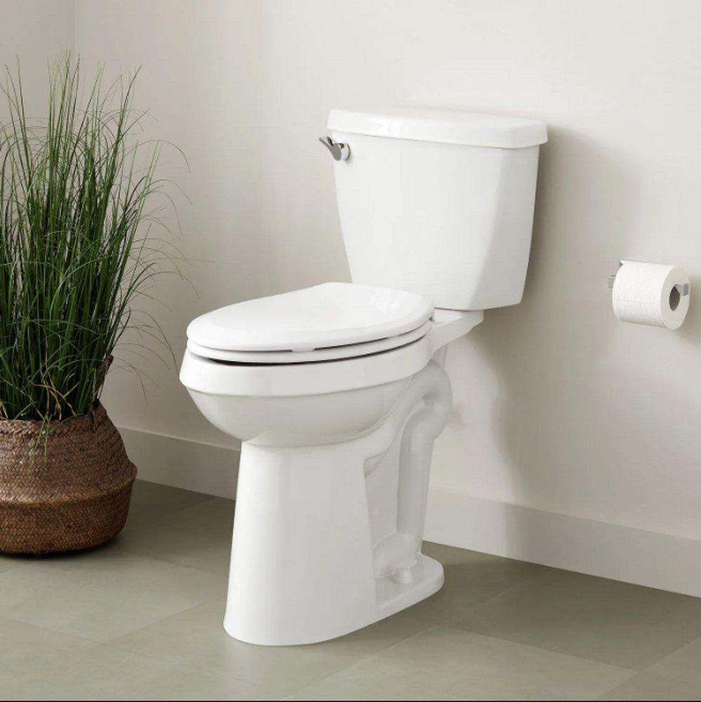 Signature Hardware White 1.28 gpf Elongated Floor Mount Two Piece Toilet 