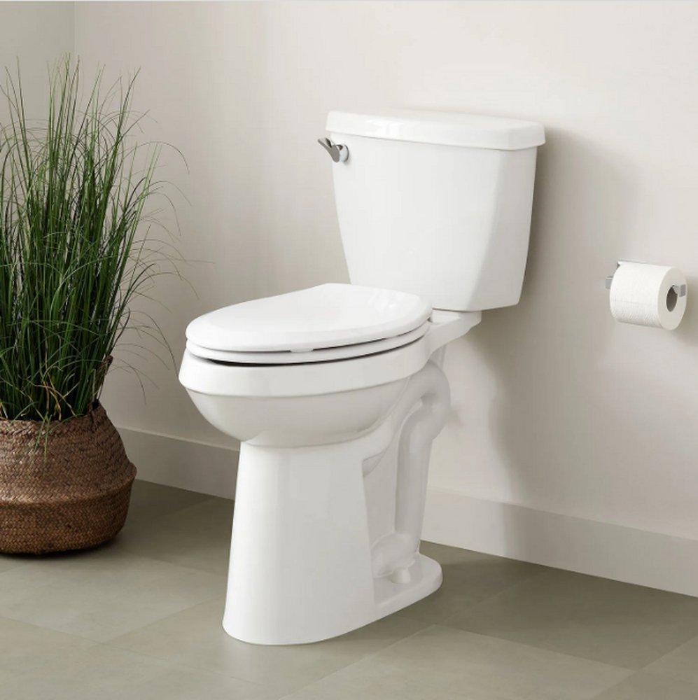 Signature Hardware White 1.28 gpf Elongated Floor Mount Two Piece Toilet in White 
