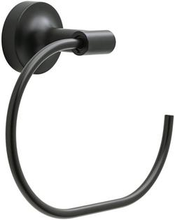 Round Open Towel Ring in Matte Black