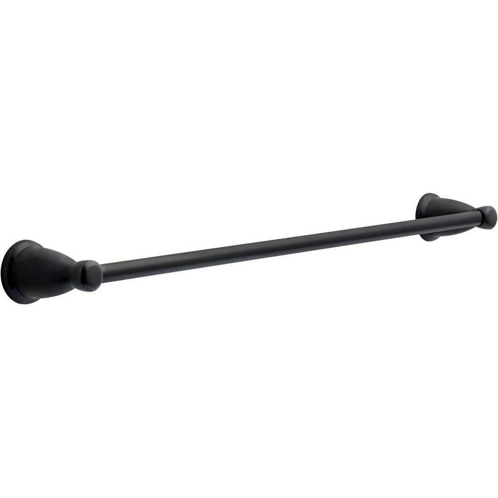 Liberty Hardware Matte Black 26-1/16 in. Towel Bar 
