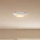 13W 8in. Wide LED Flush Mount Bowl Ceiling Fixture with Shade in White 
