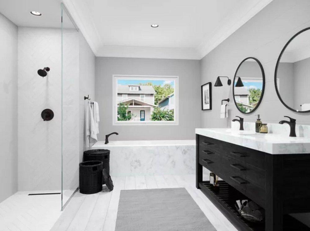 Single Handle Monoblock Bathroom Sink Faucet in Tuscan Bronze 