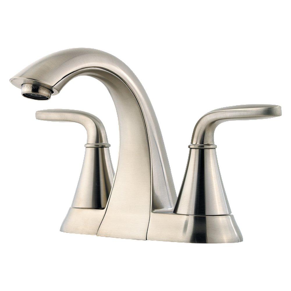 Pfister Brushed Nickel Two Handle Centerset Bathroom Sink Faucet 
