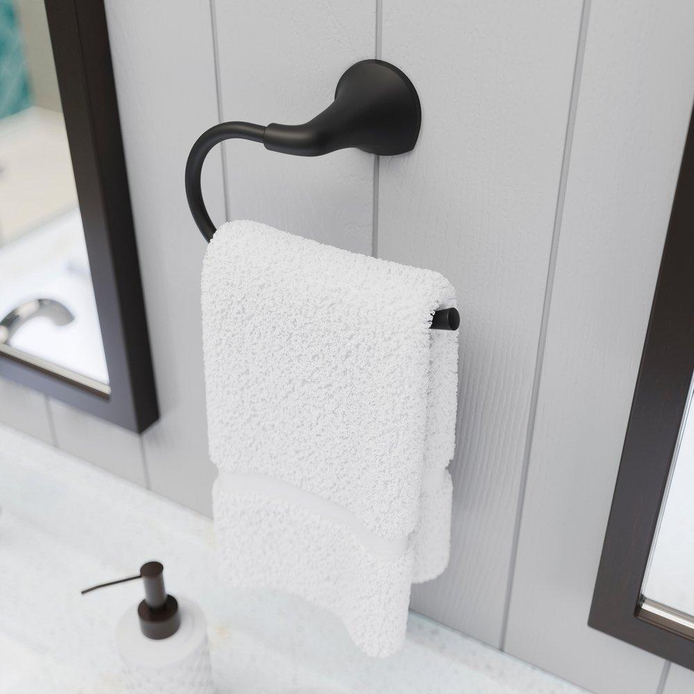 LF MCALLEN TOWEL RING IN MATTE BLACK MABL 