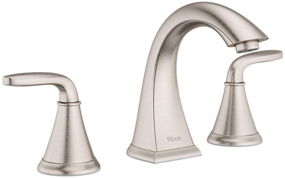 Pfister Brushed Nickel Two Handle Widespread Bathroom Sink Faucet 