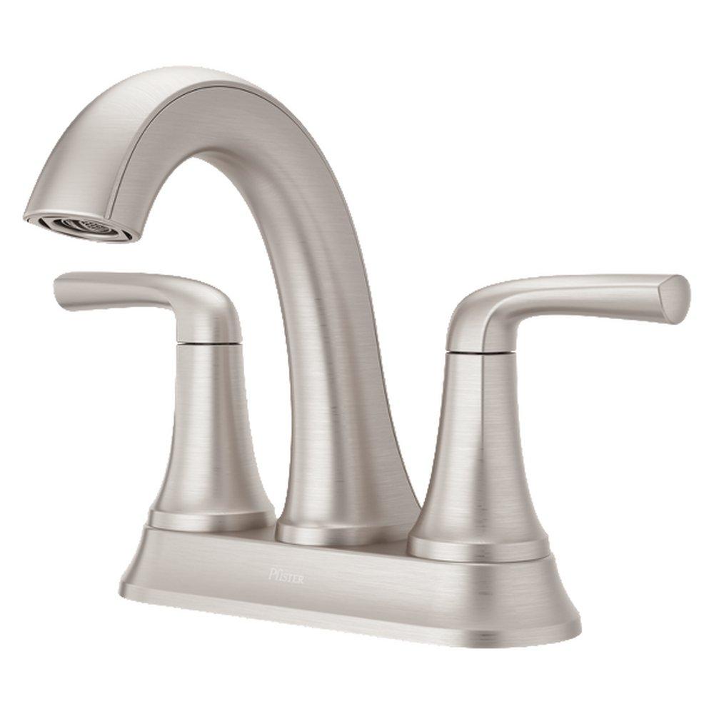 Two Handle Centerset Bathroom Sink Faucet in Spot Defense Brushed Nickel 