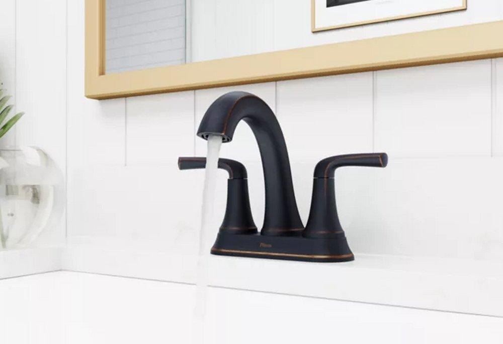 Pfister Tuscan Bronze Two Handle Centerset Bathroom Sink Faucet 
