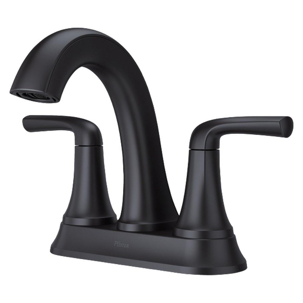 Two Handle Centerset Bathroom Sink Faucet in Matte Black 