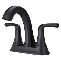 Two Handle Centerset Bathroom Sink Faucet in Matte Black