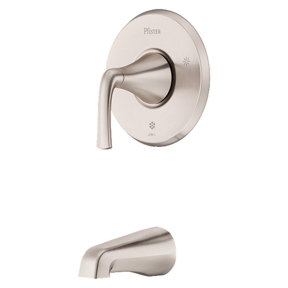 Single Handle Wall Mount Tub Filler in Spot Defense Brushed Nickel 