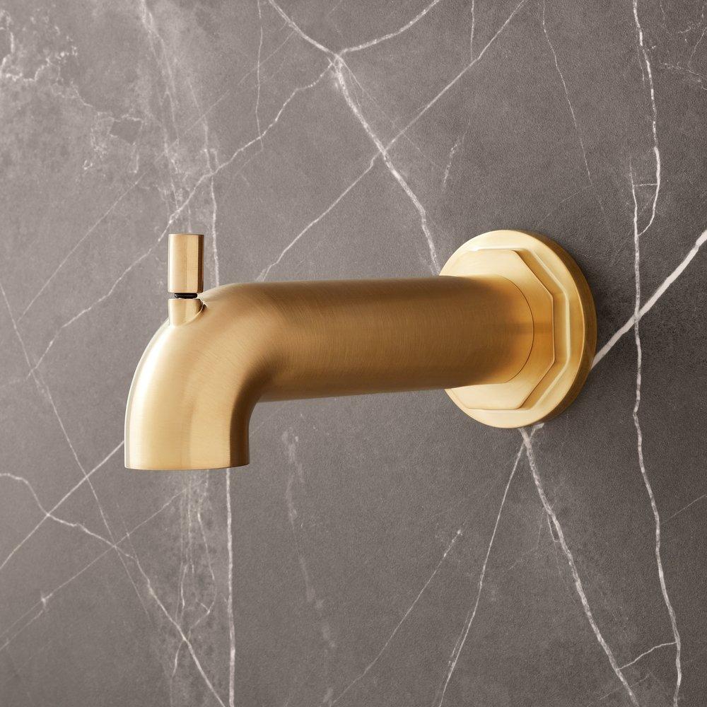 Diverter Tub Spout in Brushed Gold 