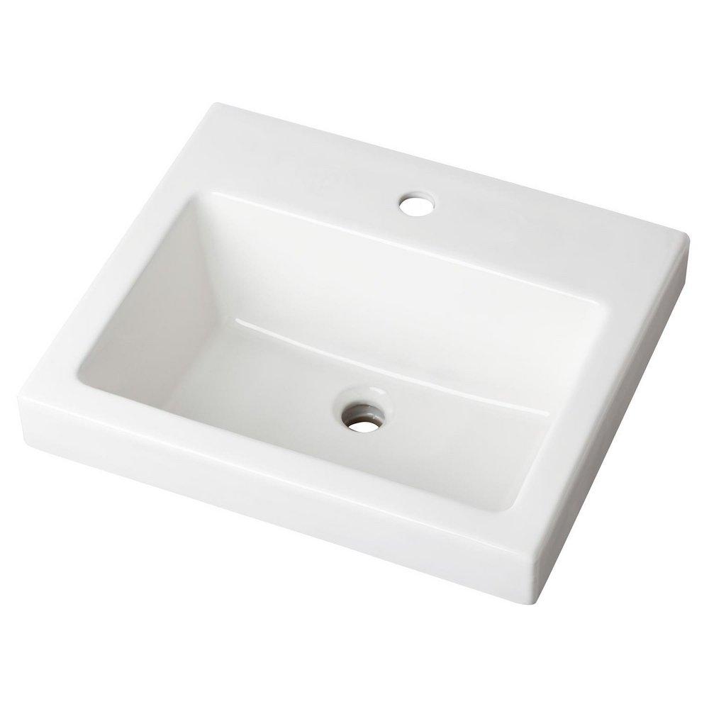 COUNTERTOP LAVATORY 21 X18 RECTANGLE SINGLE HOLE WHITE 