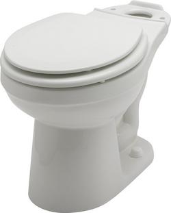 Round Floor Mount Toilet Bowl in White