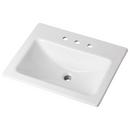 COUNTERTOP LAVATORY 20-7/8 X17-3/4 RECTANGLE WITH U-SHAPED BASIN - LOW-PROFILE - 4 CC WHITE 