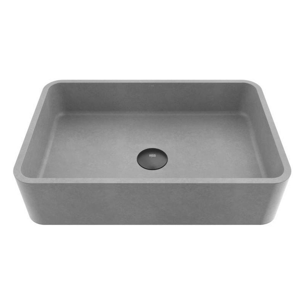 COMPOSITE 20 IN. RECTANGULAR BATHROOM VESSEL SINK IN GRAY 