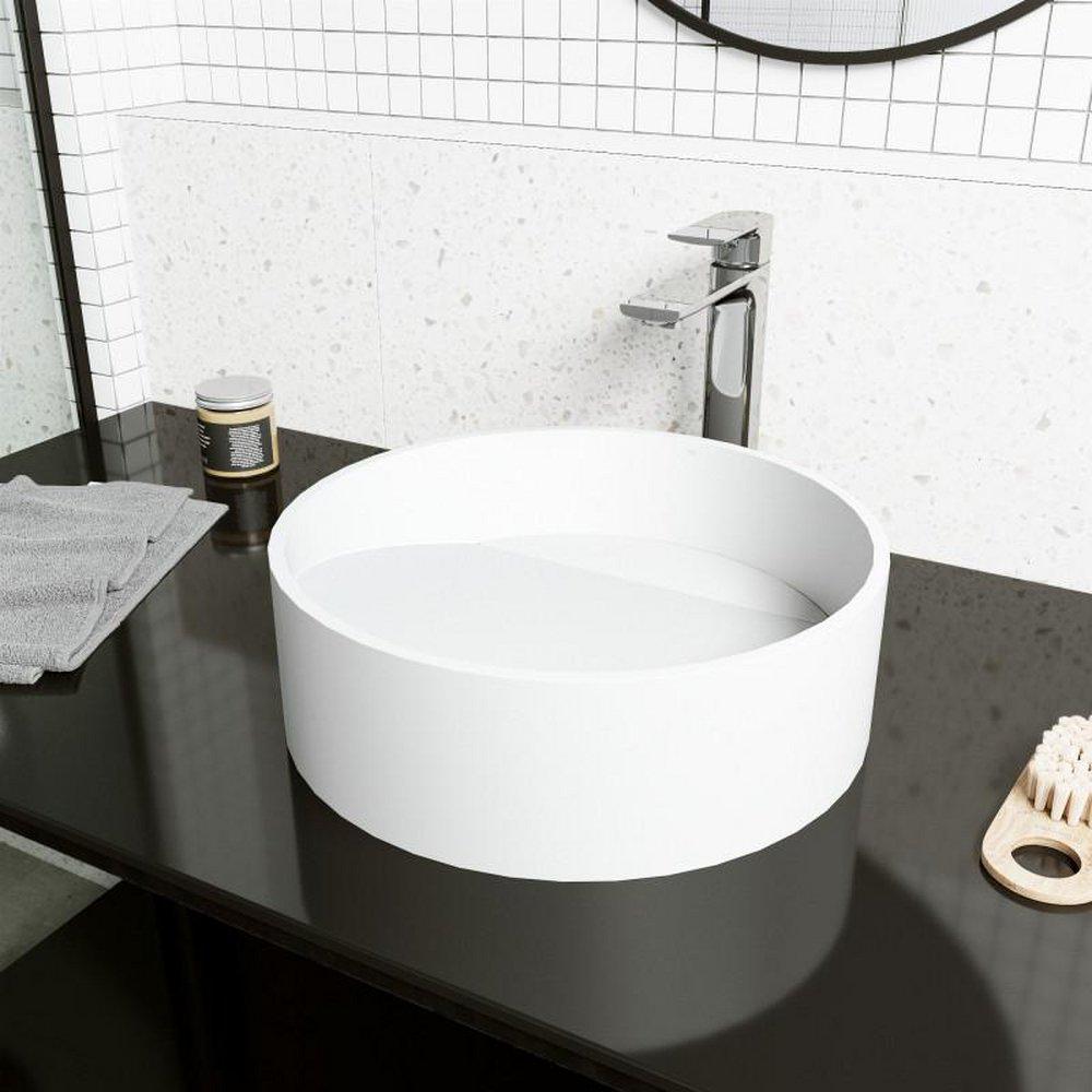 VIGO Matte White Self-rimming/Drop-in Bathroom Sink 