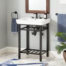 26-1/4 x 21-3/8 in. Rectangular Console Bathroom Sink in White with Matte Black Legs