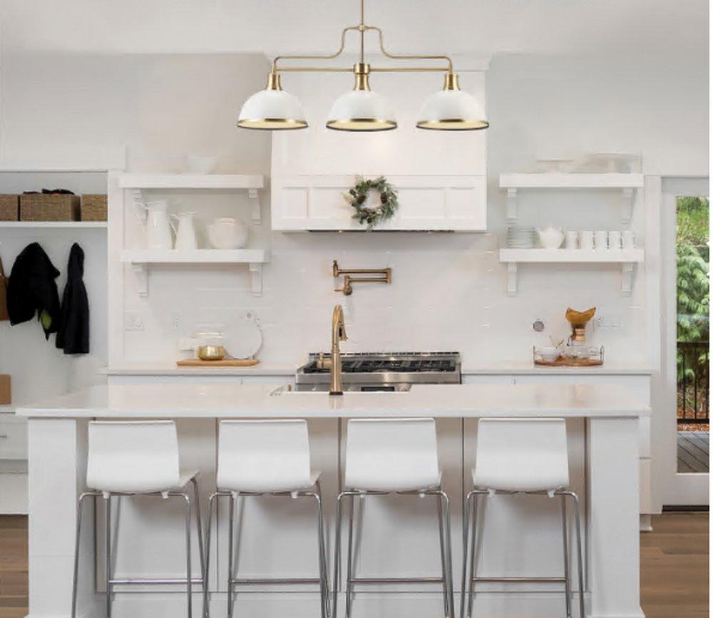 Globe Electric Company Matte White 36-1/3 x 59-1/2 in. 60W 3-Light 1-Tier Chandelier 