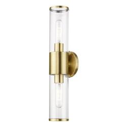 60W 2-Light Medium E-26 Vanity Fixture in Antique Brass