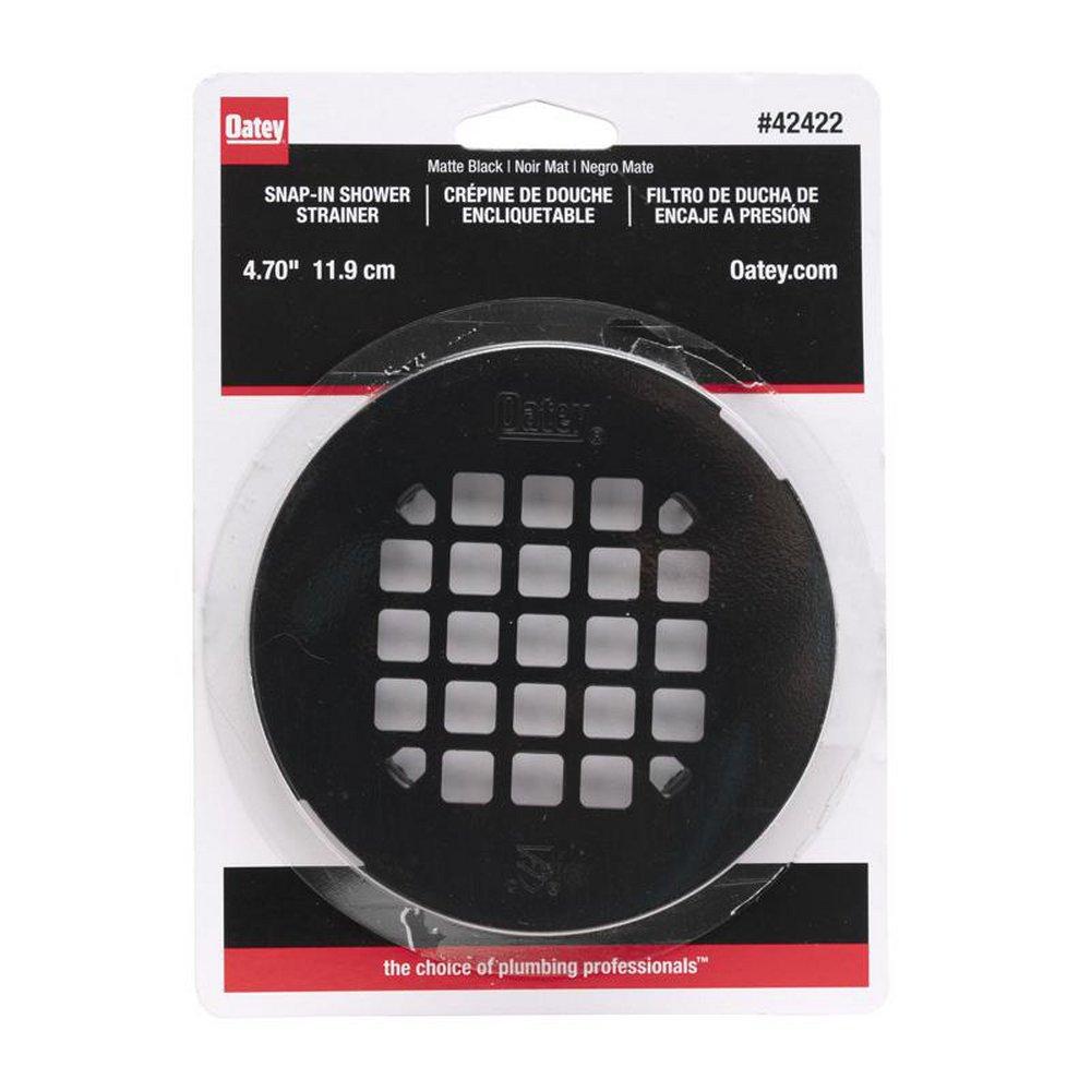 Oatey&reg; Matte Black 4-1/2 in. Stainless Steel Snap-In Strainer 