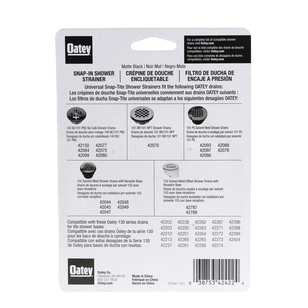 Oatey&reg; Matte Black 4-1/2 in. Stainless Steel Snap-In Strainer 