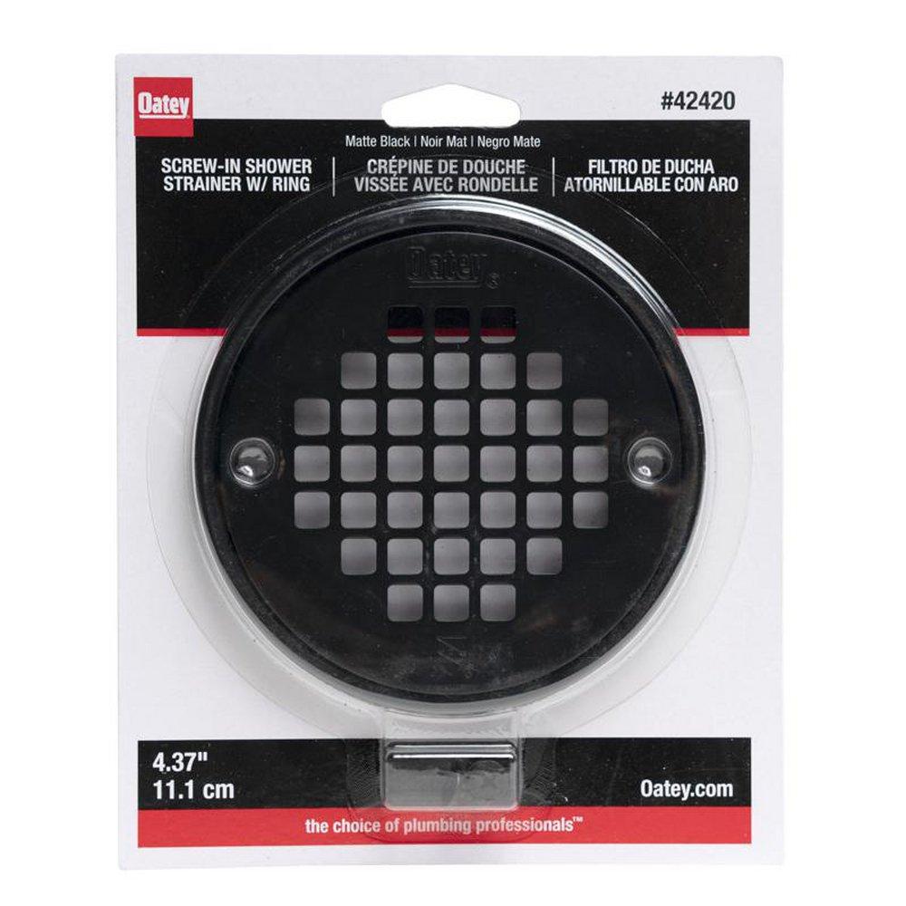 Oatey&reg; Matte Black 4-37/100 in. Screw-In Stainless Steel Strainer 