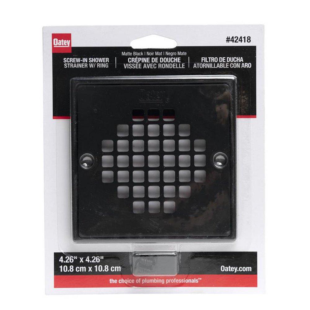 Oatey&reg; Matte Black 4-13/50 in. Stainless Screw-In Steel Strainer 