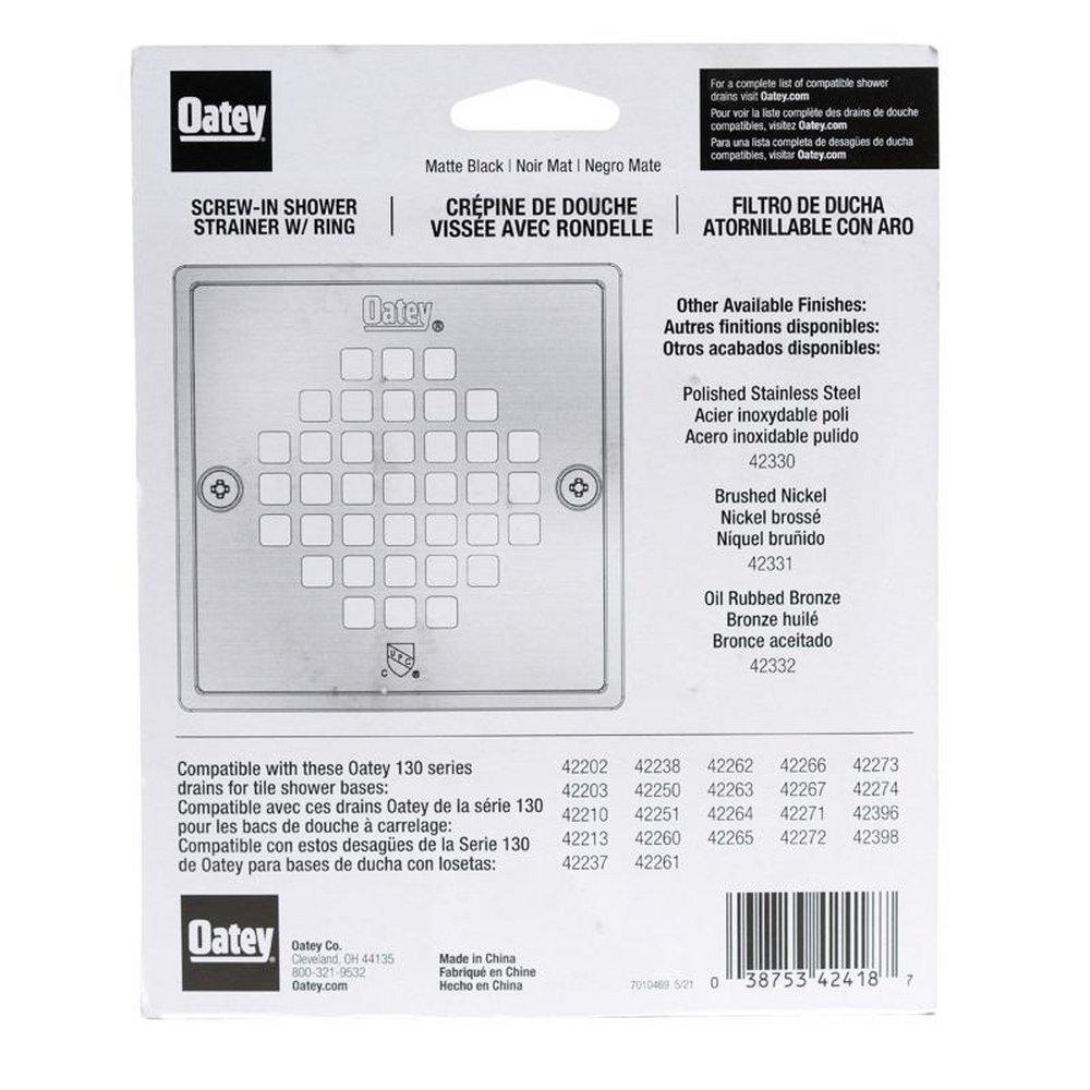 Oatey&reg; Matte Black 4-13/50 in. Stainless Screw-In Steel Strainer 