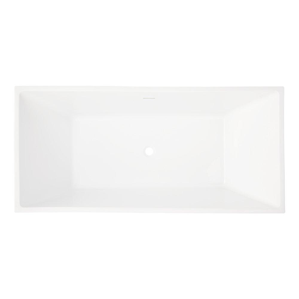 71 x 31-3/4 in. Freestanding Bathtub with Center Drain in White 