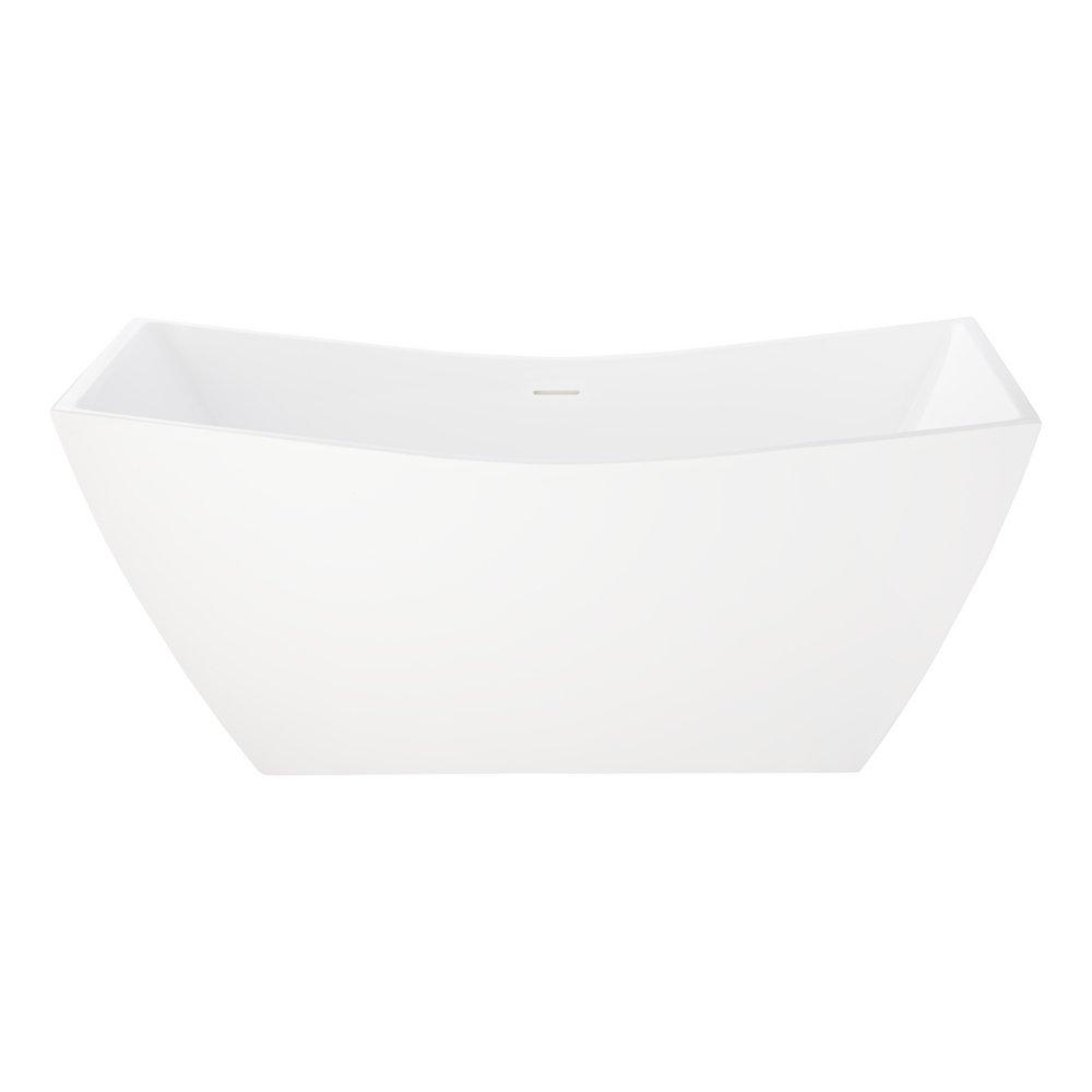 71 x 31-3/4 in. Freestanding Bathtub with Center Drain in White 