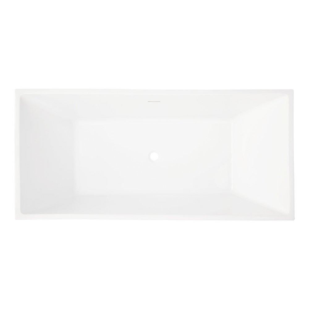 71 x 31-3/4 in. Freestanding Bathtub with Center Drain in White 